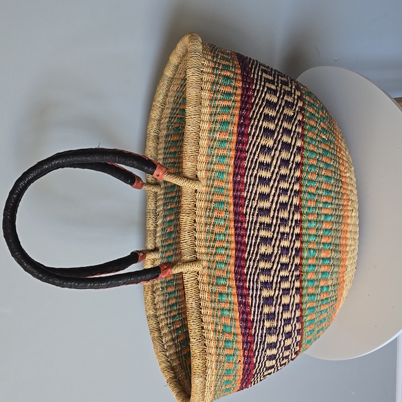Handwoven Multicolour Basket - Picture 2 of 5